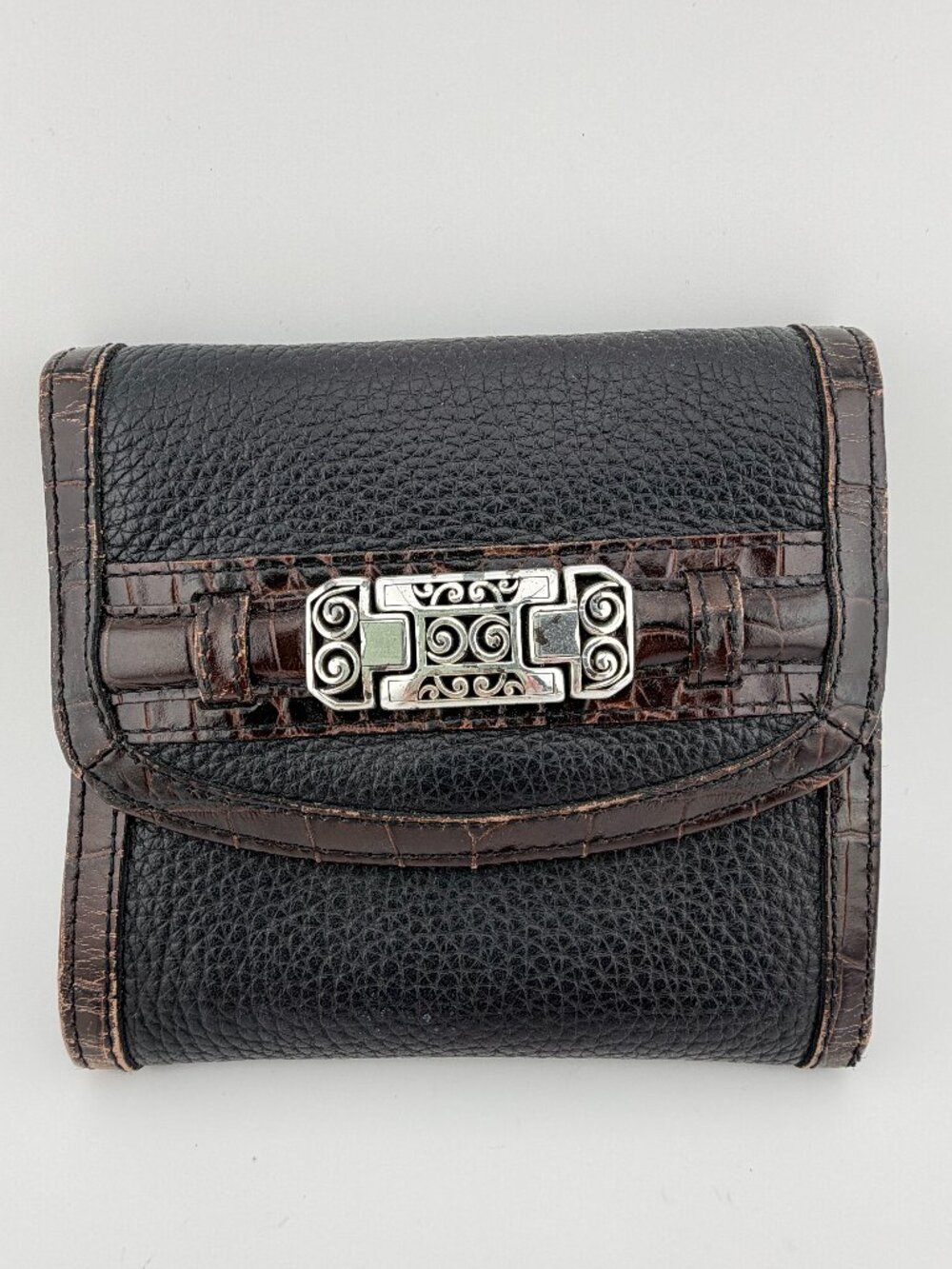 BRIGHTON Black Leather Wallet Organizer Used